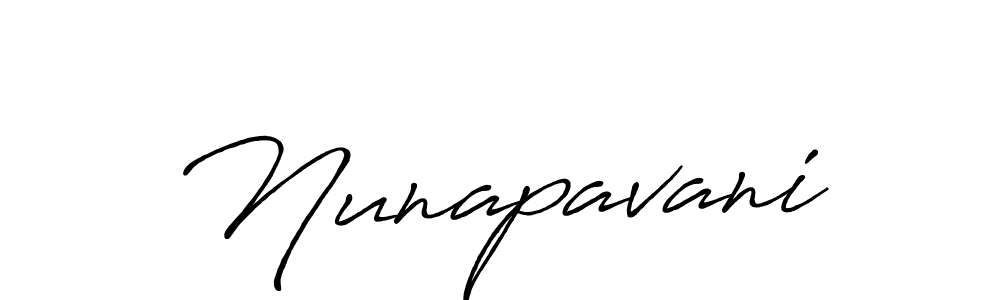 Design your own signature with our free online signature maker. With this signature software, you can create a handwritten (Antro_Vectra_Bolder) signature for name Nunapavani. Nunapavani signature style 7 images and pictures png