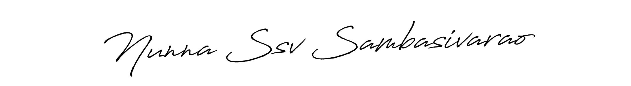 if you are searching for the best signature style for your name Nunna Ssv Sambasivarao. so please give up your signature search. here we have designed multiple signature styles  using Antro_Vectra_Bolder. Nunna Ssv Sambasivarao signature style 7 images and pictures png