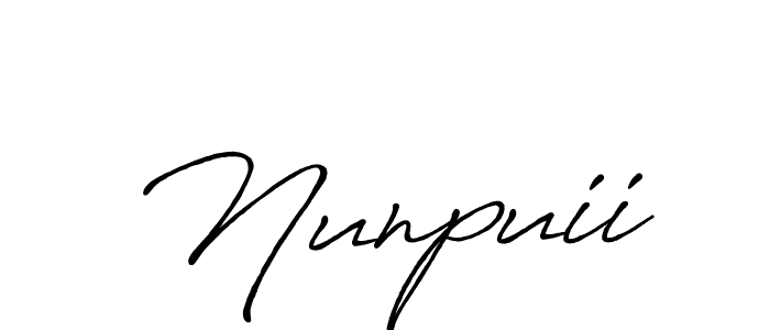 Similarly Antro_Vectra_Bolder is the best handwritten signature design. Signature creator online .You can use it as an online autograph creator for name Nunpuii. Nunpuii signature style 7 images and pictures png
