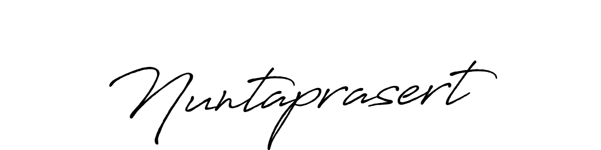 Make a beautiful signature design for name Nuntaprasert. With this signature (Antro_Vectra_Bolder) style, you can create a handwritten signature for free. Nuntaprasert signature style 7 images and pictures png