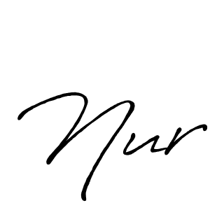 Make a beautiful signature design for name Nur. With this signature (Antro_Vectra_Bolder) style, you can create a handwritten signature for free. Nur signature style 7 images and pictures png