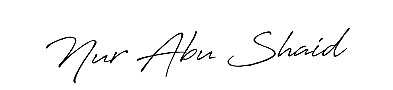 Also You can easily find your signature by using the search form. We will create Nur Abu Shaid name handwritten signature images for you free of cost using Antro_Vectra_Bolder sign style. Nur Abu Shaid signature style 7 images and pictures png