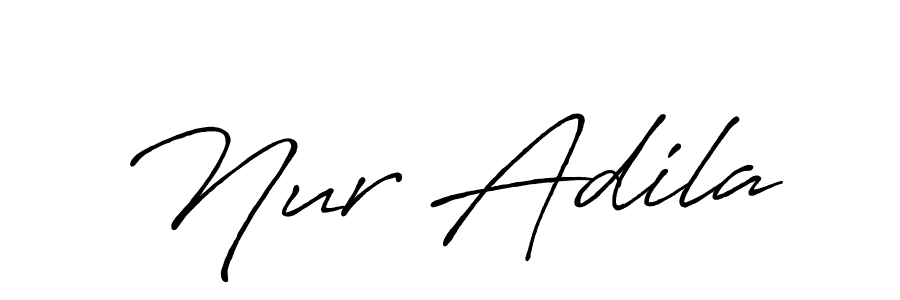 Use a signature maker to create a handwritten signature online. With this signature software, you can design (Antro_Vectra_Bolder) your own signature for name Nur Adila. Nur Adila signature style 7 images and pictures png