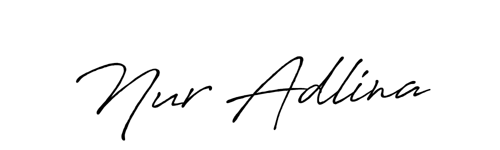 Create a beautiful signature design for name Nur Adlina. With this signature (Antro_Vectra_Bolder) fonts, you can make a handwritten signature for free. Nur Adlina signature style 7 images and pictures png