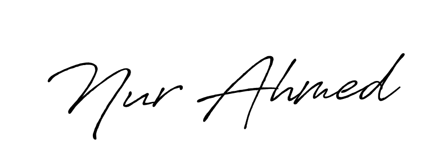 Also You can easily find your signature by using the search form. We will create Nur Ahmed name handwritten signature images for you free of cost using Antro_Vectra_Bolder sign style. Nur Ahmed signature style 7 images and pictures png