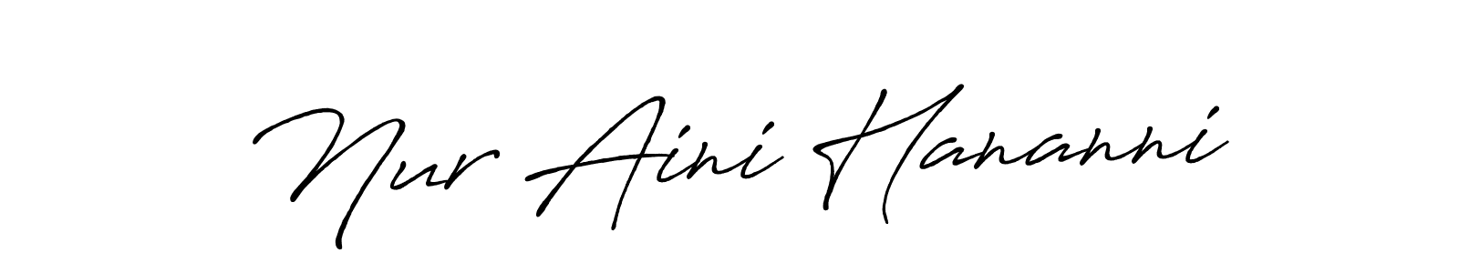 How to make Nur Aini Hananni signature? Antro_Vectra_Bolder is a professional autograph style. Create handwritten signature for Nur Aini Hananni name. Nur Aini Hananni signature style 7 images and pictures png