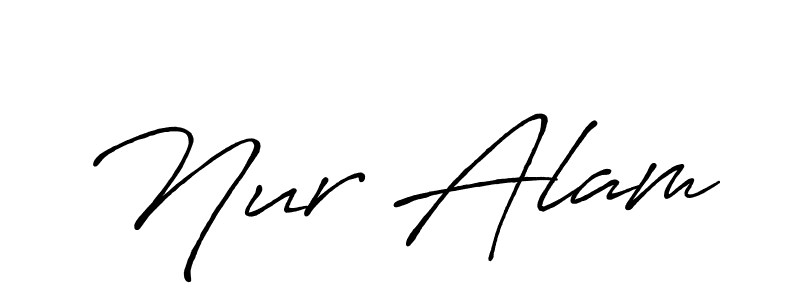 Use a signature maker to create a handwritten signature online. With this signature software, you can design (Antro_Vectra_Bolder) your own signature for name Nur Alam. Nur Alam signature style 7 images and pictures png