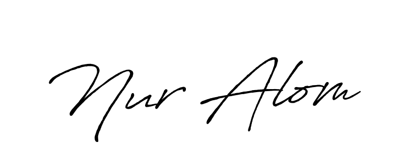 How to make Nur Alom name signature. Use Antro_Vectra_Bolder style for creating short signs online. This is the latest handwritten sign. Nur Alom signature style 7 images and pictures png