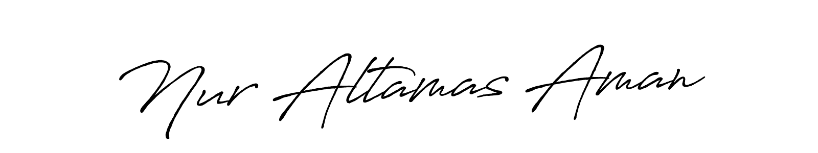 Create a beautiful signature design for name Nur Altamas Aman. With this signature (Antro_Vectra_Bolder) fonts, you can make a handwritten signature for free. Nur Altamas Aman signature style 7 images and pictures png