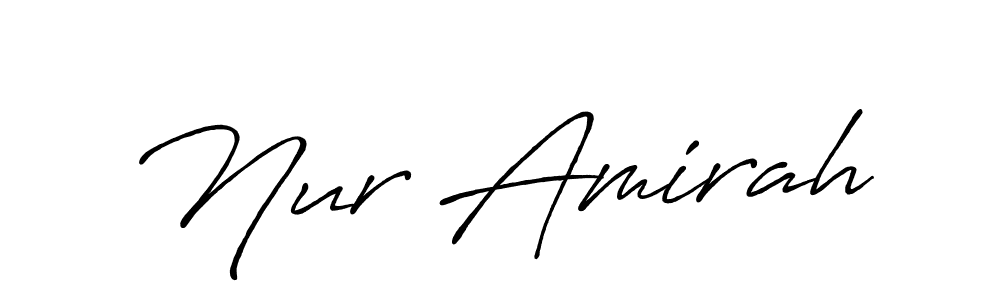 Use a signature maker to create a handwritten signature online. With this signature software, you can design (Antro_Vectra_Bolder) your own signature for name Nur Amirah. Nur Amirah signature style 7 images and pictures png