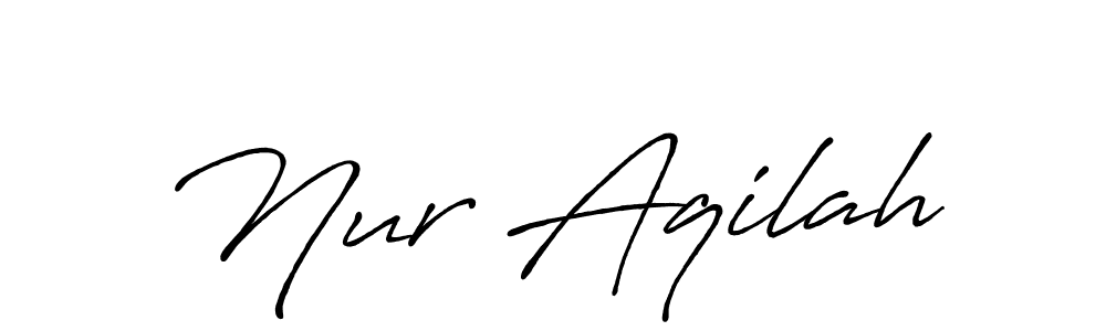 Make a beautiful signature design for name Nur Aqilah. With this signature (Antro_Vectra_Bolder) style, you can create a handwritten signature for free. Nur Aqilah signature style 7 images and pictures png