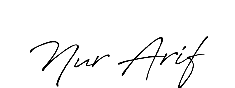 Create a beautiful signature design for name Nur Arif. With this signature (Antro_Vectra_Bolder) fonts, you can make a handwritten signature for free. Nur Arif signature style 7 images and pictures png