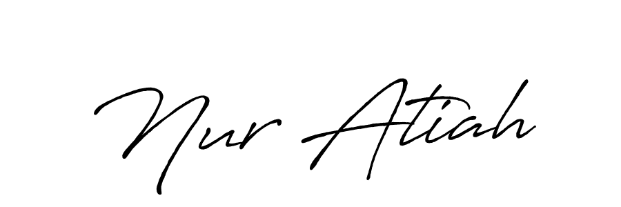 Also You can easily find your signature by using the search form. We will create Nur Atiah name handwritten signature images for you free of cost using Antro_Vectra_Bolder sign style. Nur Atiah signature style 7 images and pictures png