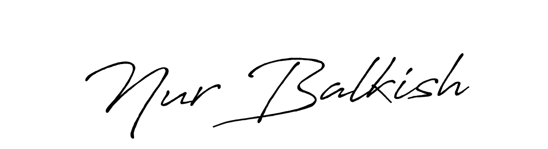 Similarly Antro_Vectra_Bolder is the best handwritten signature design. Signature creator online .You can use it as an online autograph creator for name Nur Balkish. Nur Balkish signature style 7 images and pictures png