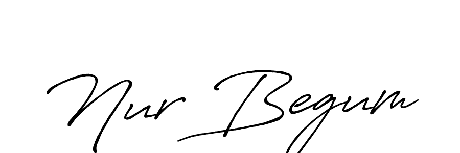 Design your own signature with our free online signature maker. With this signature software, you can create a handwritten (Antro_Vectra_Bolder) signature for name Nur Begum. Nur Begum signature style 7 images and pictures png