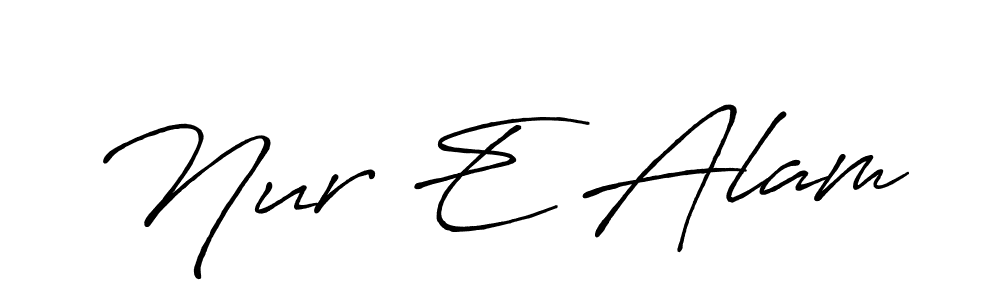 if you are searching for the best signature style for your name Nur E Alam. so please give up your signature search. here we have designed multiple signature styles  using Antro_Vectra_Bolder. Nur E Alam signature style 7 images and pictures png