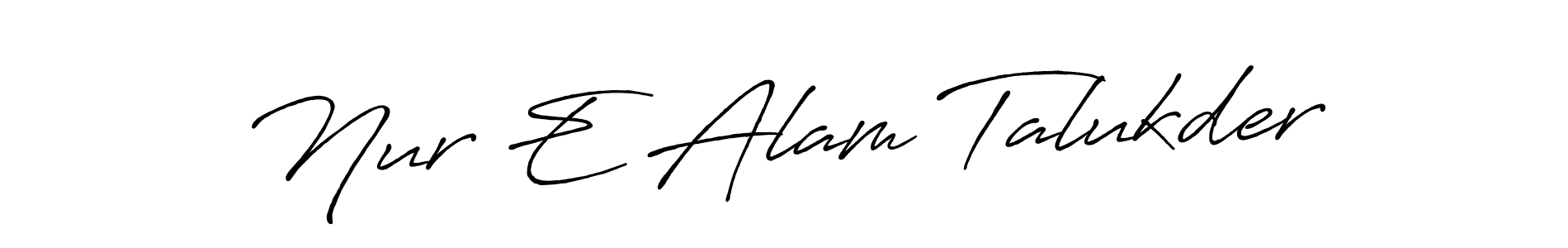 Create a beautiful signature design for name Nur E Alam Talukder. With this signature (Antro_Vectra_Bolder) fonts, you can make a handwritten signature for free. Nur E Alam Talukder signature style 7 images and pictures png