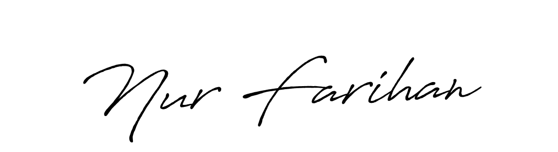 How to make Nur Farihan name signature. Use Antro_Vectra_Bolder style for creating short signs online. This is the latest handwritten sign. Nur Farihan signature style 7 images and pictures png