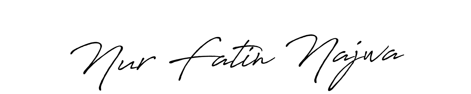 Create a beautiful signature design for name Nur Fatin Najwa. With this signature (Antro_Vectra_Bolder) fonts, you can make a handwritten signature for free. Nur Fatin Najwa signature style 7 images and pictures png