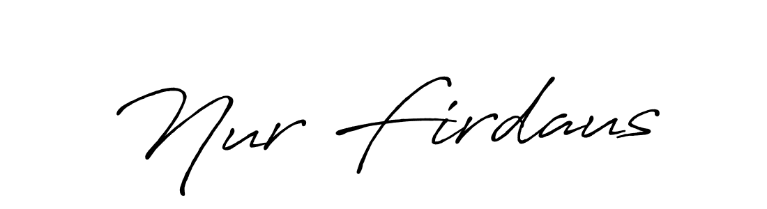 Create a beautiful signature design for name Nur Firdaus. With this signature (Antro_Vectra_Bolder) fonts, you can make a handwritten signature for free. Nur Firdaus signature style 7 images and pictures png