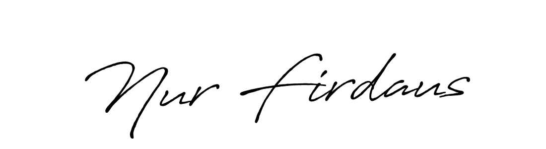 Create a beautiful signature design for name Nur Firdaus. With this signature (Antro_Vectra_Bolder) fonts, you can make a handwritten signature for free. Nur Firdaus signature style 7 images and pictures png