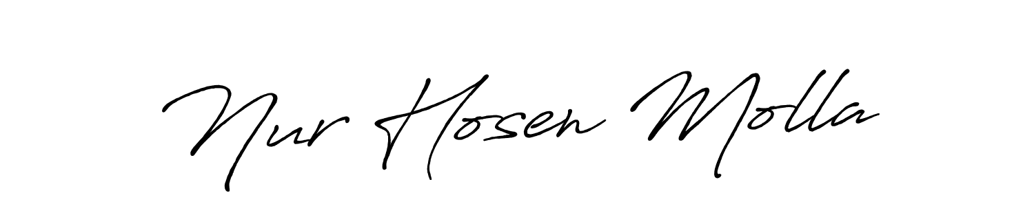 Create a beautiful signature design for name Nur Hosen Molla. With this signature (Antro_Vectra_Bolder) fonts, you can make a handwritten signature for free. Nur Hosen Molla signature style 7 images and pictures png