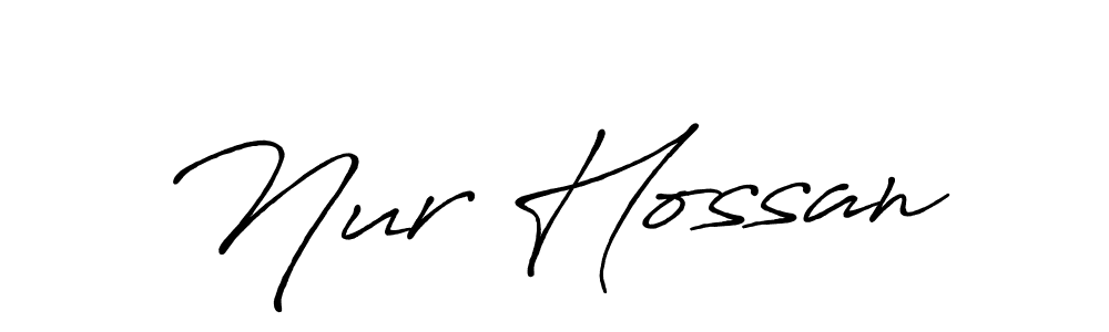 How to make Nur Hossan name signature. Use Antro_Vectra_Bolder style for creating short signs online. This is the latest handwritten sign. Nur Hossan signature style 7 images and pictures png