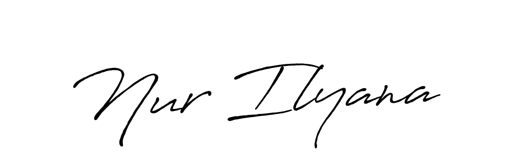 Also we have Nur Ilyana name is the best signature style. Create professional handwritten signature collection using Antro_Vectra_Bolder autograph style. Nur Ilyana signature style 7 images and pictures png