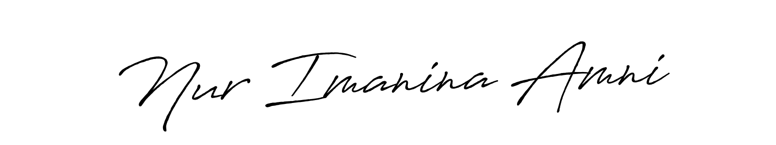 Create a beautiful signature design for name Nur Imanina Amni. With this signature (Antro_Vectra_Bolder) fonts, you can make a handwritten signature for free. Nur Imanina Amni signature style 7 images and pictures png