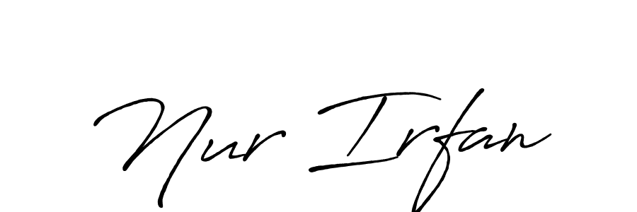 How to make Nur Irfan name signature. Use Antro_Vectra_Bolder style for creating short signs online. This is the latest handwritten sign. Nur Irfan signature style 7 images and pictures png