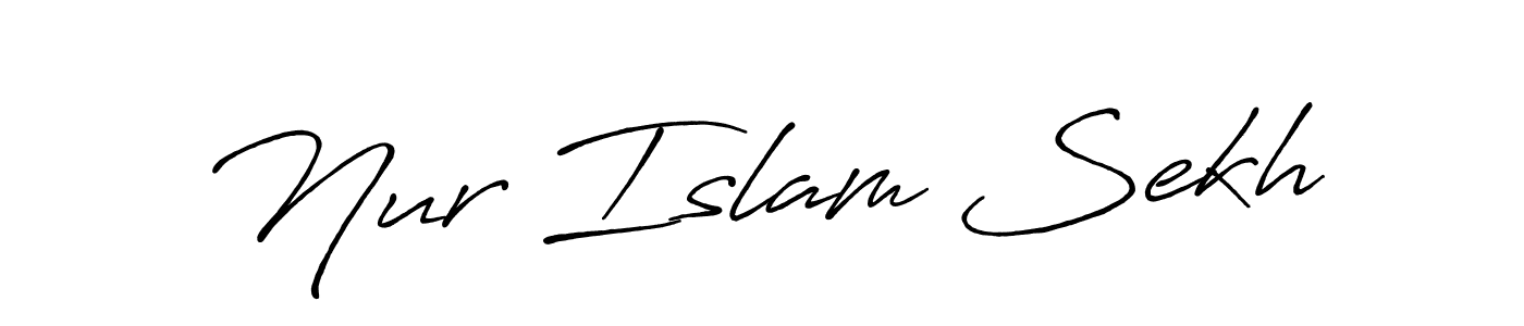 Create a beautiful signature design for name Nur Islam Sekh. With this signature (Antro_Vectra_Bolder) fonts, you can make a handwritten signature for free. Nur Islam Sekh signature style 7 images and pictures png