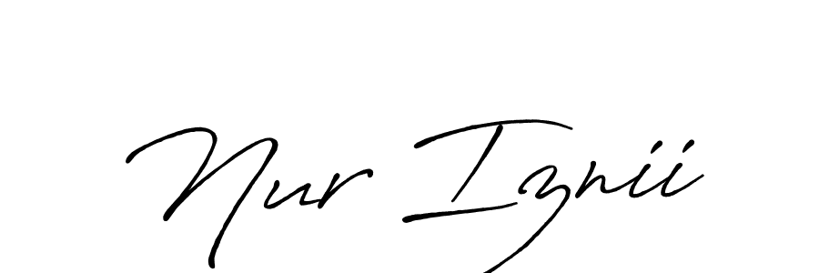 The best way (Antro_Vectra_Bolder) to make a short signature is to pick only two or three words in your name. The name Nur Iznii include a total of six letters. For converting this name. Nur Iznii signature style 7 images and pictures png