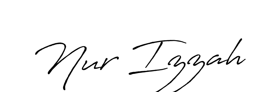 How to make Nur Izzah name signature. Use Antro_Vectra_Bolder style for creating short signs online. This is the latest handwritten sign. Nur Izzah signature style 7 images and pictures png