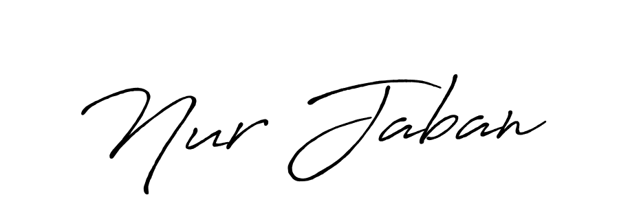 How to make Nur Jaban name signature. Use Antro_Vectra_Bolder style for creating short signs online. This is the latest handwritten sign. Nur Jaban signature style 7 images and pictures png