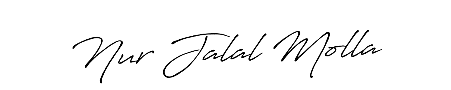 How to make Nur Jalal Molla name signature. Use Antro_Vectra_Bolder style for creating short signs online. This is the latest handwritten sign. Nur Jalal Molla signature style 7 images and pictures png