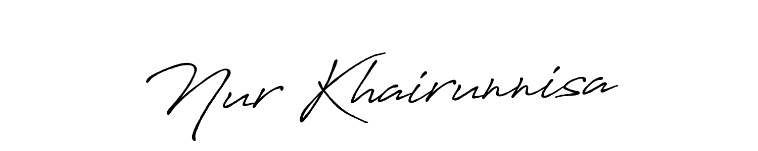 The best way (Antro_Vectra_Bolder) to make a short signature is to pick only two or three words in your name. The name Nur Khairunnisa include a total of six letters. For converting this name. Nur Khairunnisa signature style 7 images and pictures png