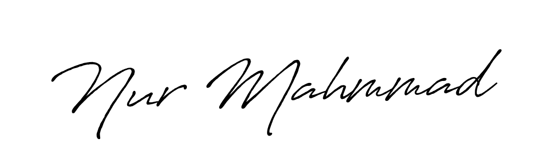 Make a beautiful signature design for name Nur Mahmmad. With this signature (Antro_Vectra_Bolder) style, you can create a handwritten signature for free. Nur Mahmmad signature style 7 images and pictures png