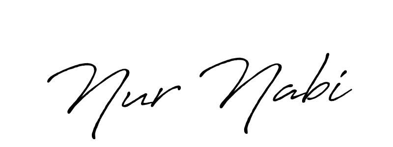 Make a beautiful signature design for name Nur Nabi. With this signature (Antro_Vectra_Bolder) style, you can create a handwritten signature for free. Nur Nabi signature style 7 images and pictures png