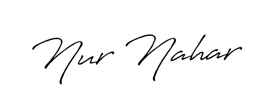Design your own signature with our free online signature maker. With this signature software, you can create a handwritten (Antro_Vectra_Bolder) signature for name Nur Nahar. Nur Nahar signature style 7 images and pictures png