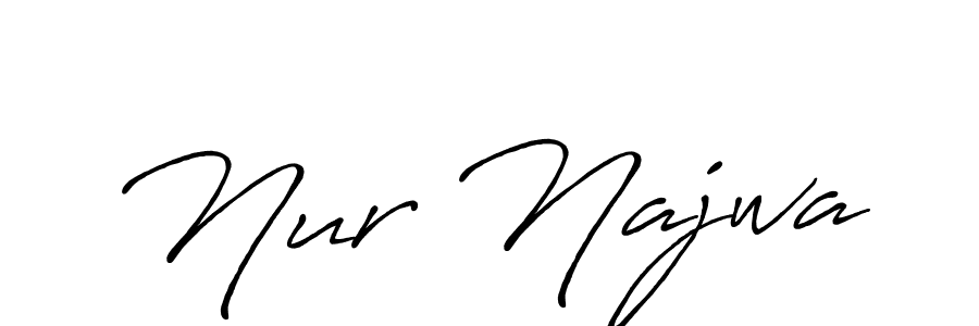 Make a beautiful signature design for name Nur Najwa. With this signature (Antro_Vectra_Bolder) style, you can create a handwritten signature for free. Nur Najwa signature style 7 images and pictures png