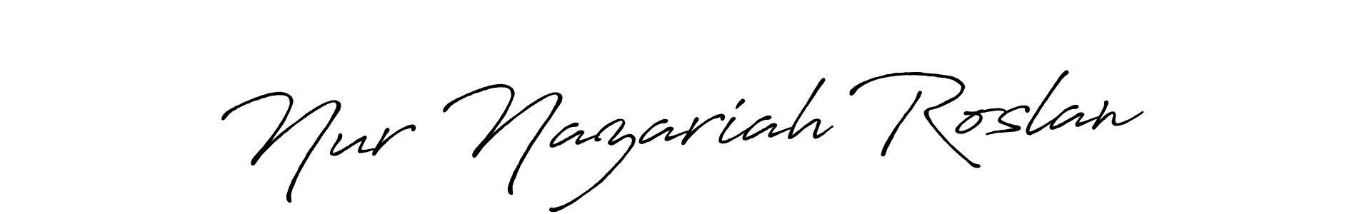 Antro_Vectra_Bolder is a professional signature style that is perfect for those who want to add a touch of class to their signature. It is also a great choice for those who want to make their signature more unique. Get Nur Nazariah Roslan name to fancy signature for free. Nur Nazariah Roslan signature style 7 images and pictures png