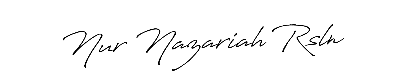 Use a signature maker to create a handwritten signature online. With this signature software, you can design (Antro_Vectra_Bolder) your own signature for name Nur Nazariah Rsln. Nur Nazariah Rsln signature style 7 images and pictures png