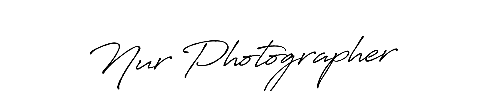 Nur Photographer stylish signature style. Best Handwritten Sign (Antro_Vectra_Bolder) for my name. Handwritten Signature Collection Ideas for my name Nur Photographer. Nur Photographer signature style 7 images and pictures png