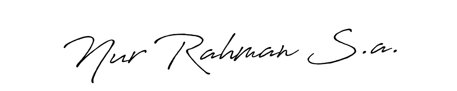 Also we have Nur Rahman S.a. name is the best signature style. Create professional handwritten signature collection using Antro_Vectra_Bolder autograph style. Nur Rahman S.a. signature style 7 images and pictures png