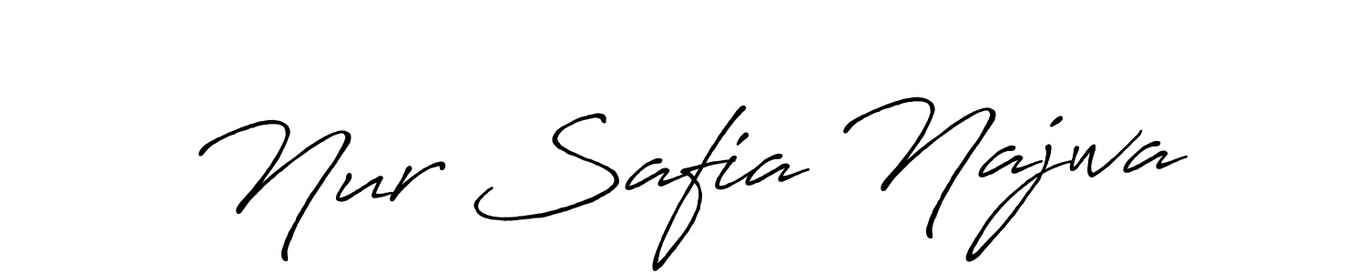 You should practise on your own different ways (Antro_Vectra_Bolder) to write your name (Nur Safia Najwa) in signature. don't let someone else do it for you. Nur Safia Najwa signature style 7 images and pictures png