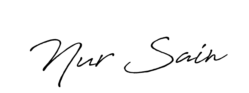 How to make Nur Sain signature? Antro_Vectra_Bolder is a professional autograph style. Create handwritten signature for Nur Sain name. Nur Sain signature style 7 images and pictures png