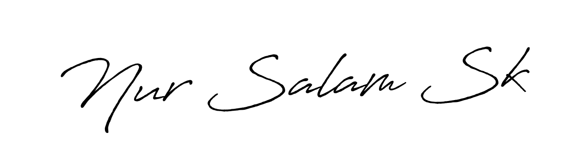 Similarly Antro_Vectra_Bolder is the best handwritten signature design. Signature creator online .You can use it as an online autograph creator for name Nur Salam Sk. Nur Salam Sk signature style 7 images and pictures png