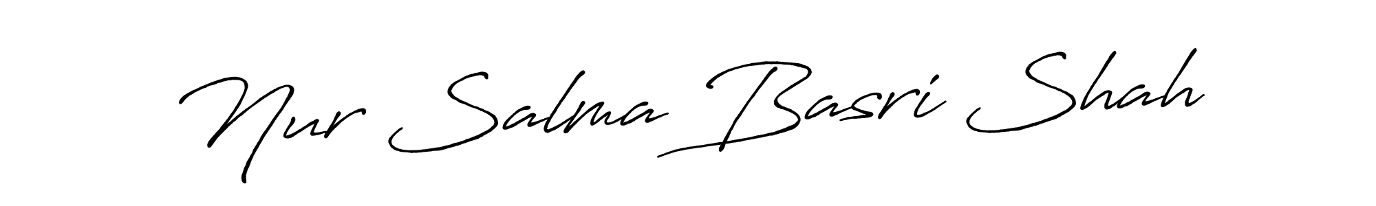 Design your own signature with our free online signature maker. With this signature software, you can create a handwritten (Antro_Vectra_Bolder) signature for name Nur Salma Basri Shah. Nur Salma Basri Shah signature style 7 images and pictures png