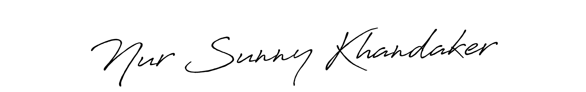Design your own signature with our free online signature maker. With this signature software, you can create a handwritten (Antro_Vectra_Bolder) signature for name Nur Sunny Khandaker. Nur Sunny Khandaker signature style 7 images and pictures png