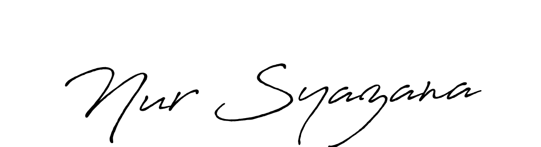 Make a beautiful signature design for name Nur Syazana. With this signature (Antro_Vectra_Bolder) style, you can create a handwritten signature for free. Nur Syazana signature style 7 images and pictures png